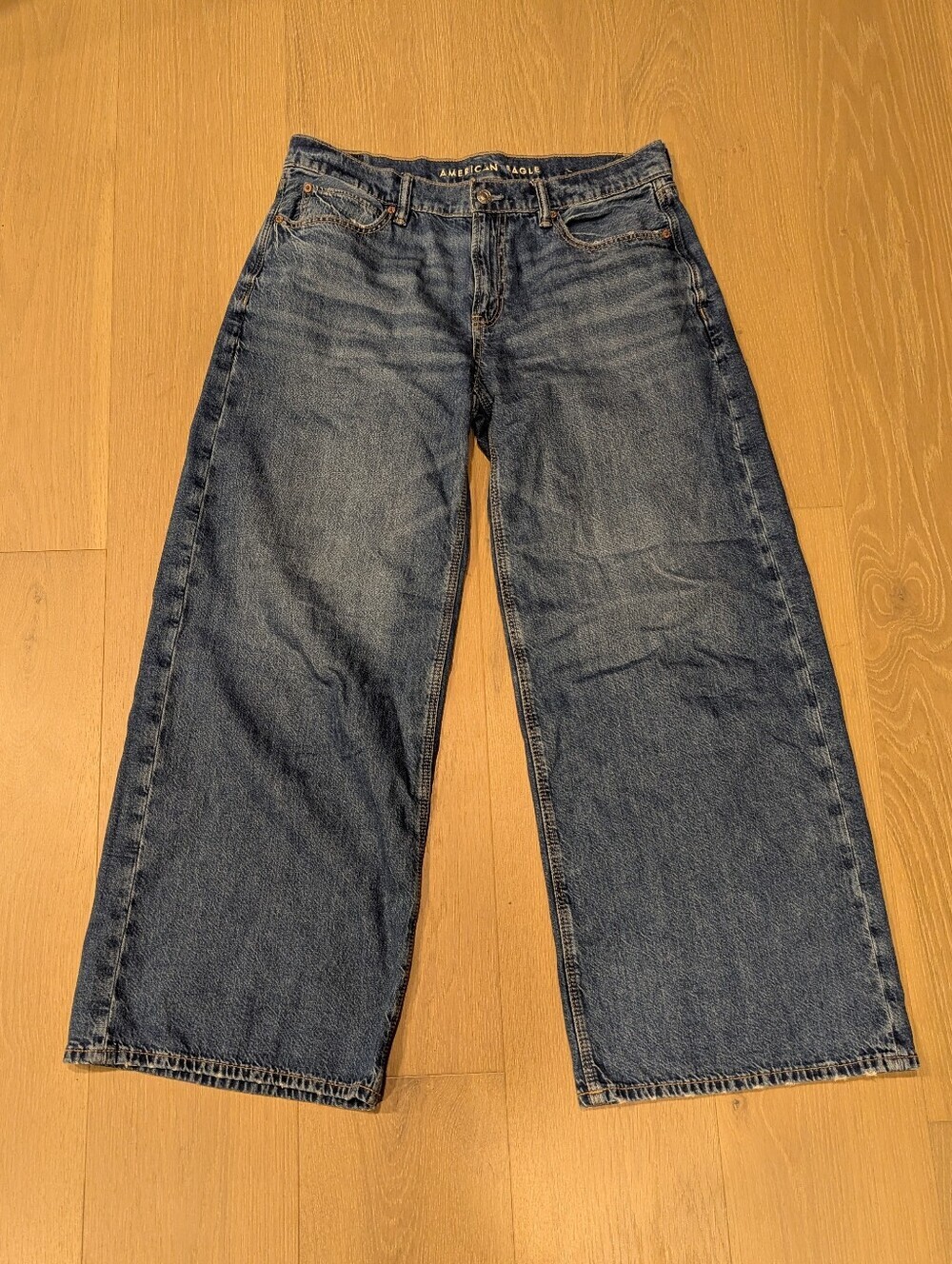 Low-rise Wide Leg Blue Denim Jeans